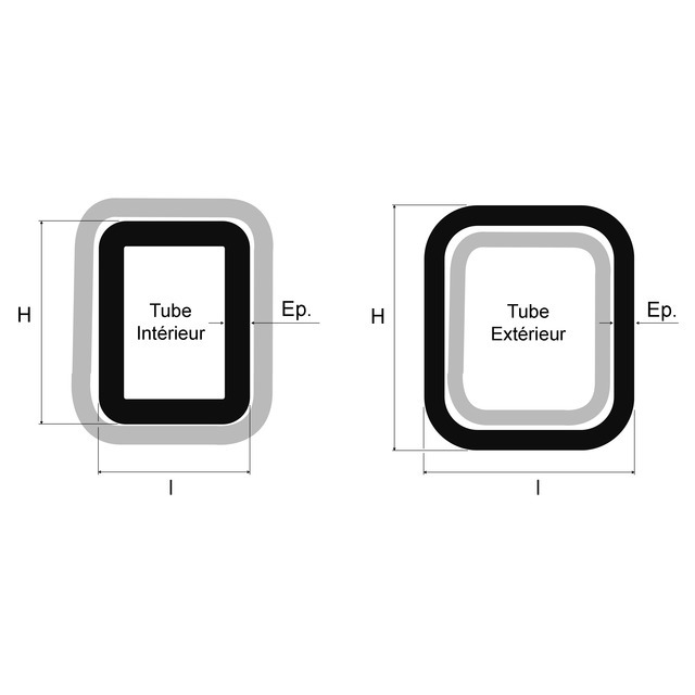 Tube Rectangle 35,8X39 LG1000 référence fournisseur 30751488